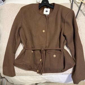 Storia Brown Textured Women's Blazer